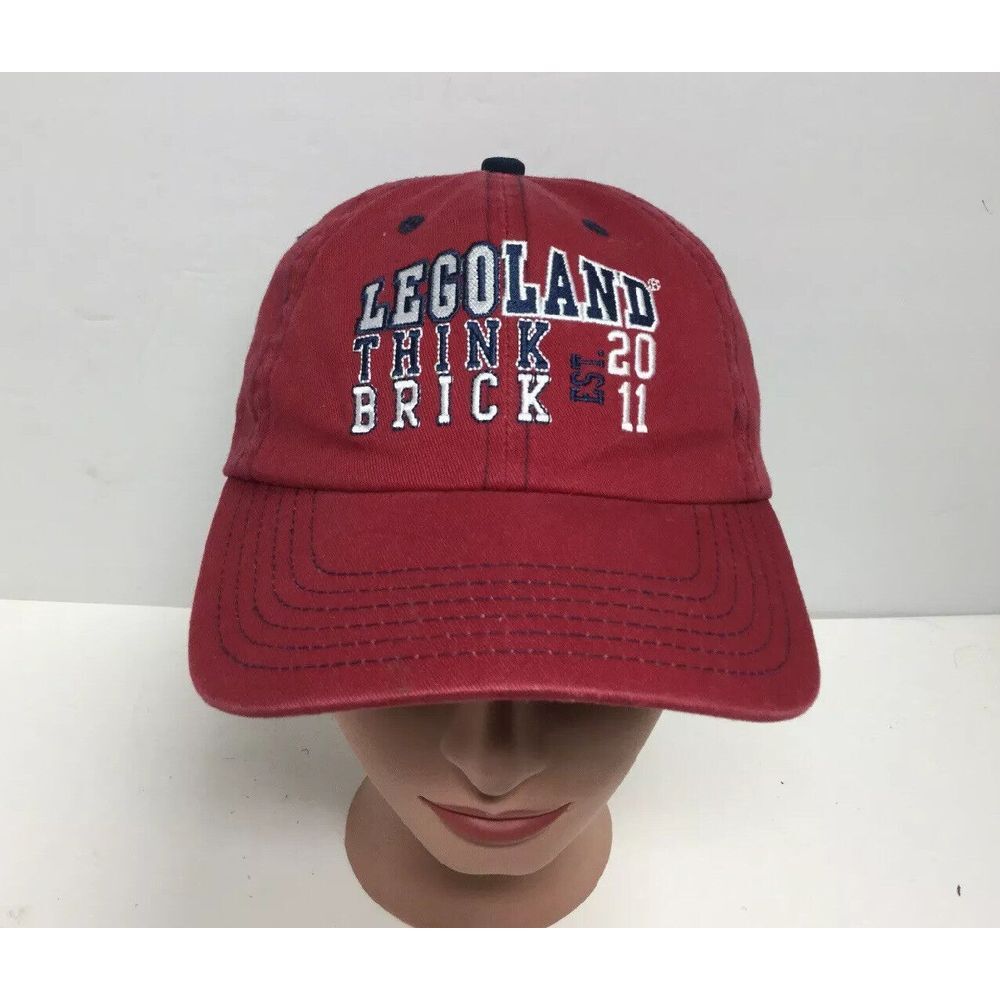 LEGO‎ Land Hat Think Brick 2011 Logo Red Florida Baseball Cap size Youth